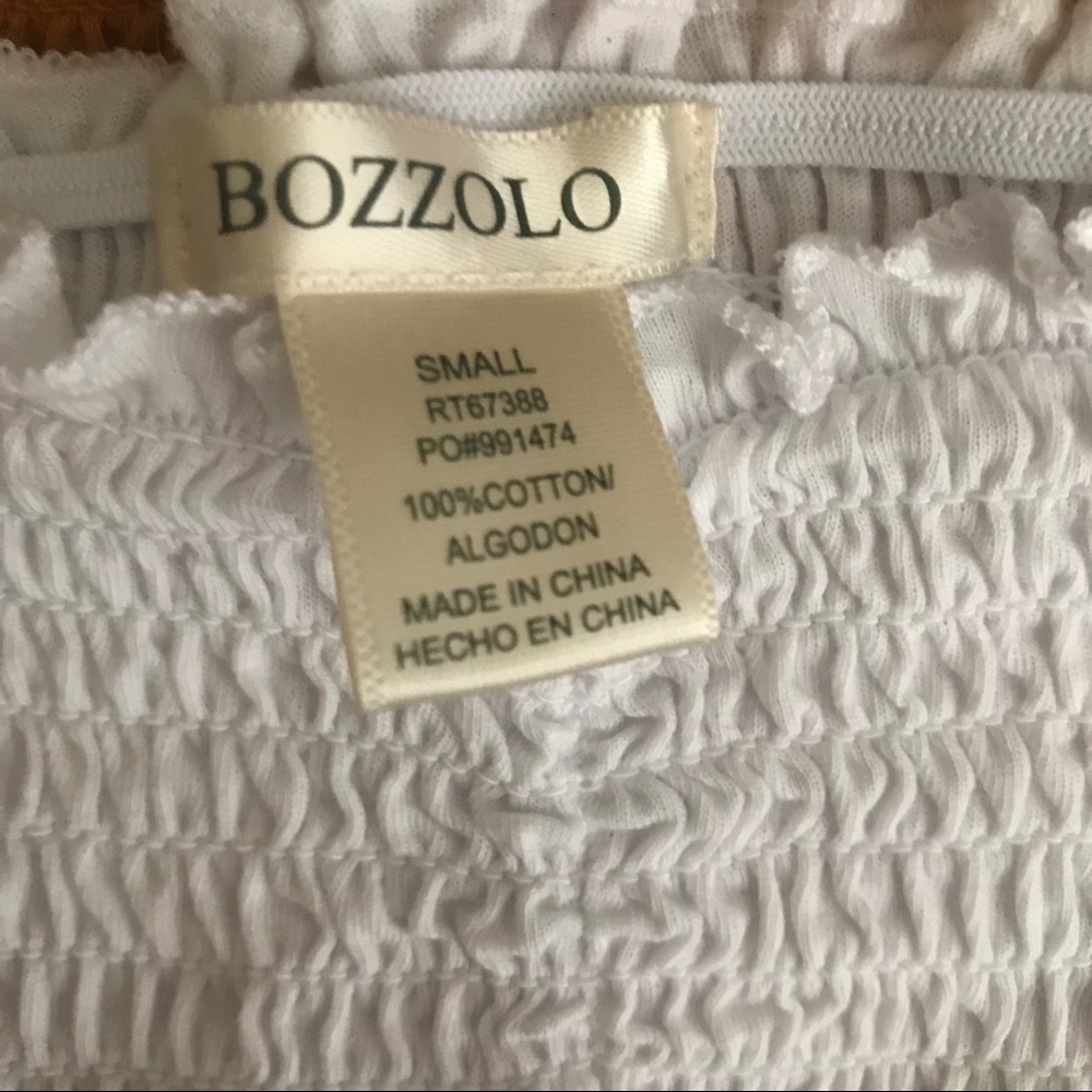 {bozzolo} White Smocked Crop Top - Picture 3 of 4
